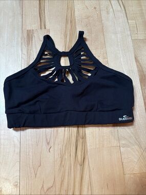 Black Cutout High-Neck Sports Bralette